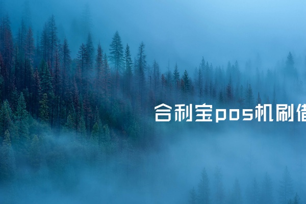 利用合利宝POS机，让刷借记卡变得容易